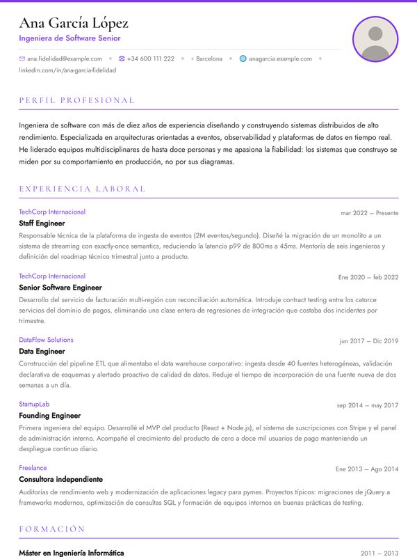 Plantilla de CV Editorial en Suprelis