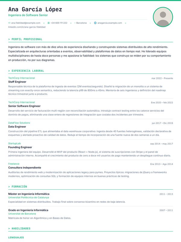 Plantilla de CV Tech Mono en Suprelis